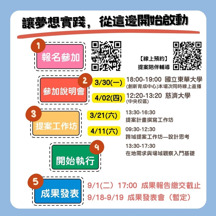 【轉知】2026花蓮青年夢想家計畫提案競賽，開始報名！（5/25截止收件）圖片